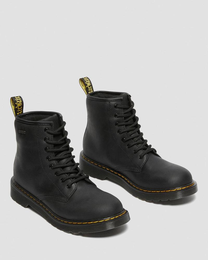 Black Kids' Dr Martens Youth 1460 Waterproof Leather Casual Boots | CA 665BEX